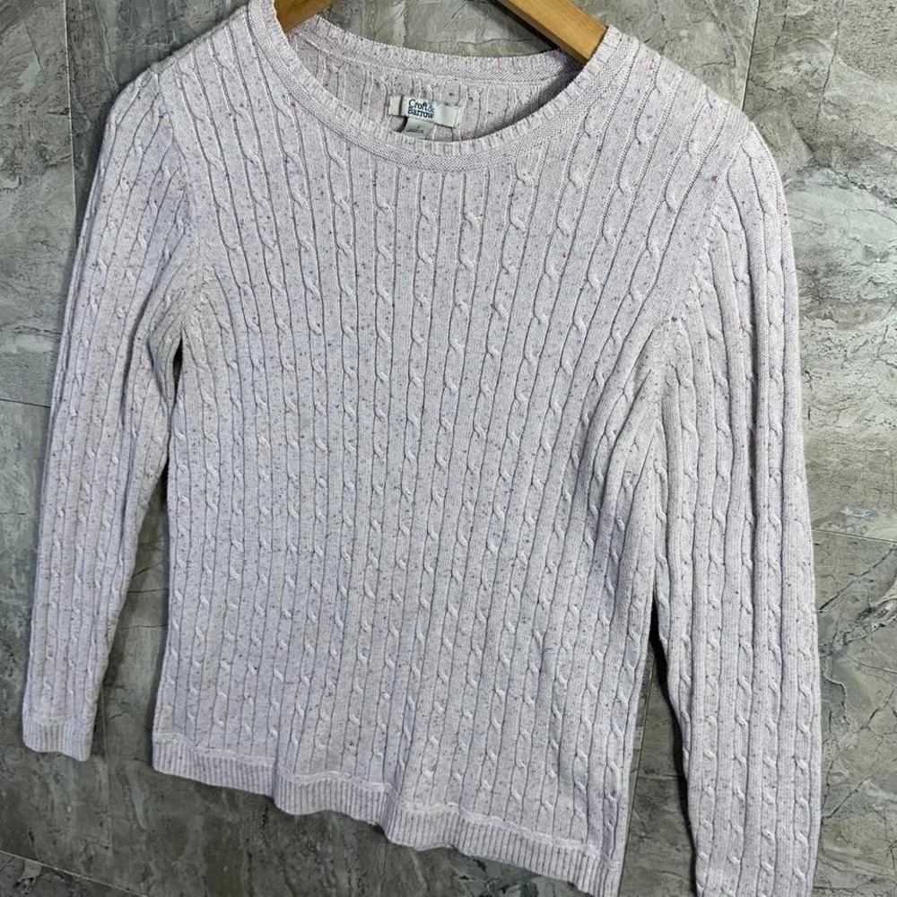 Croft & Barrow lavender pink cable knit sweater woman's  Size S #knitwear - Picture 2 of 7